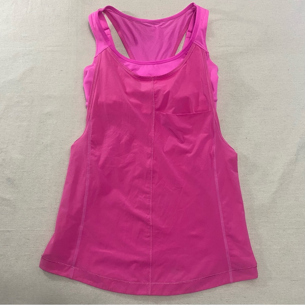 Lululemon Run: For Your Money Pow Pink Light Racer Back Tank Top Sporty Size 6
